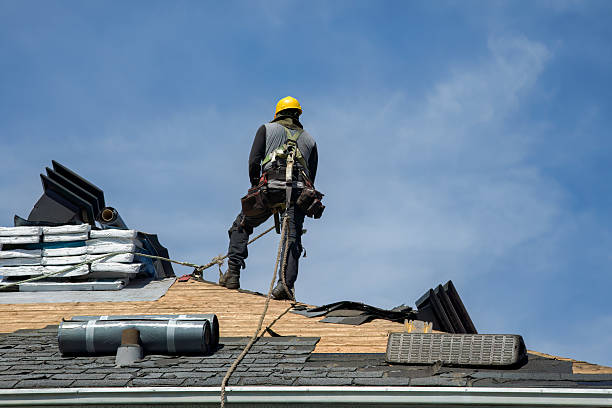 Professional Gutter Installation technician working in Winchendon, MA
